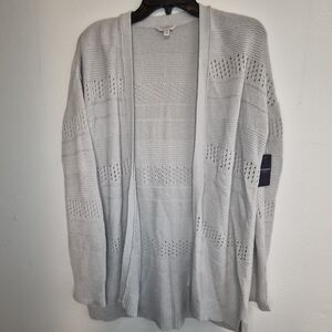 Women's Lucky Brand Gray Open-Front Sweater